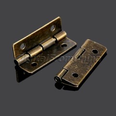 12Pcs Vintage Brass Hinges for Jewelry Chests Wine Wood Music Box Cabinet Door
