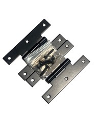 Flush Mount Hinge Black with Screws Door Bookcase Pair 3″ X 1 5/8″