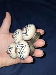 Lot of 4 Vintage Floral Shabby Drawer Cabinet Knobs Set Porcelain Ceramic