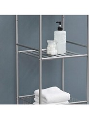 STYLE SELECTIONS 1599745 5-TIER LINEN TOWER SATIN NICKEL FINISH NEW