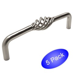 *5 Pack* Cosmas Cabinet Hardware Satin Nickel Birdcage Handle Pulls #9992-128SN