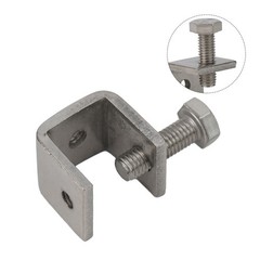 C-clamp Jaw U-shaped Clip Silver Stainless Steel Table Bracket With Screw