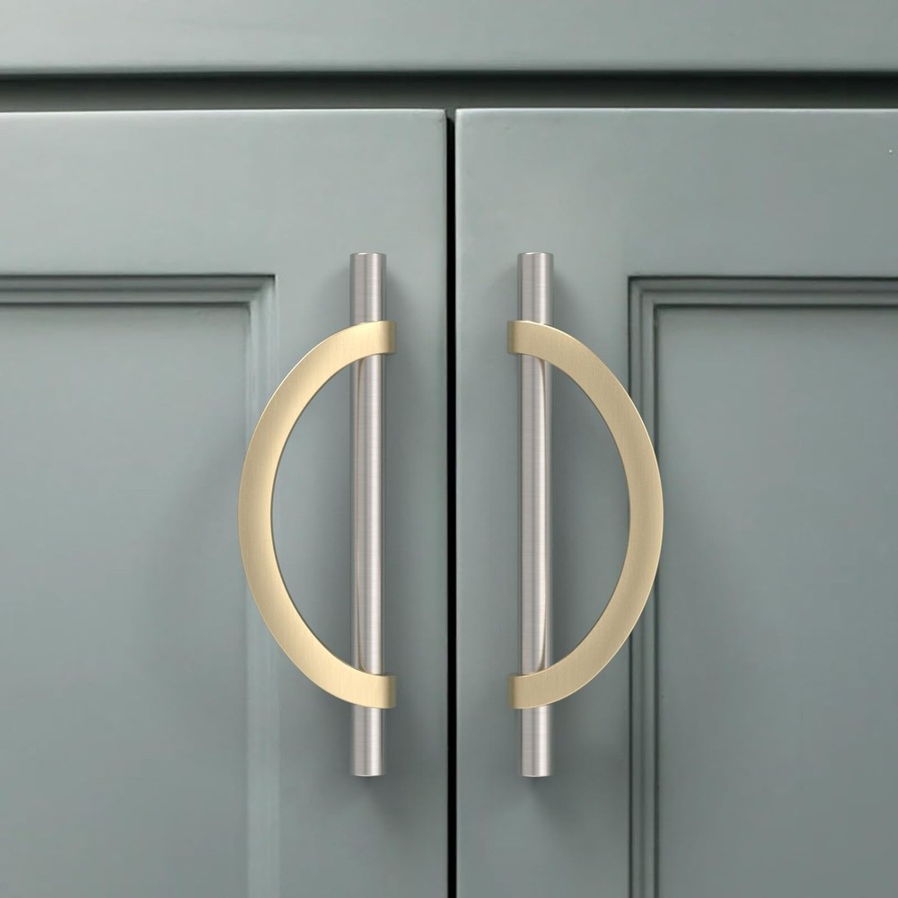 6 Pack Brushed Satin Nickel Gold Cabinet Pulls 5 In 128mm Handles Hardware