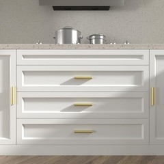 10 Pack Adjustable Drawer Pulls Gold Cabinet Handles for Kitchen Hardware 1″ …