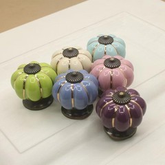 10 Pack Vintage Ceramic Pumpkin Cabinet Knobs, Kitchen Cabinet Drawers Dresse…