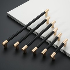 10 Pack 3.75”(96mm Hole to Hole) Black and Gold Cabinet Pulls, Knurled Brush…