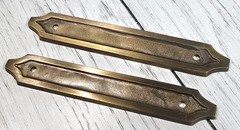 Set of 10 – Brushed Brass 6.5″ Cabinet Drawer Door Handle Pull Backplates 2 Hole