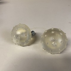 Vintage Acrylic Dot Cabinet Furniture Knobs, Textured ￼￼￼