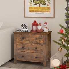 3-drawer Dresser with Convenient Handles Smooth Slide Rails Accent Table