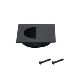 2 PCS 2.4×2.4 Inch Black Square Recessed Sliding Closet Door Flush Pulls