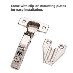 50 PCS Soft Close Cabinet Hinges – 105° Concealed Door Hinge, 3-Way Adjustable,