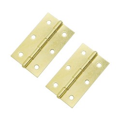 16 PCS Iron Folding Butt Hinge Door Cabinet Drawer Screws 2.4 Inch Yellow