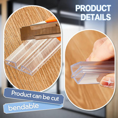 2 Pcs Clear PVC Piano Style Living Hinge 39.37 Inch Each Clear PVC Living Hinge