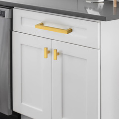 5 Pack Brushed Brass Cabinet Pulls 5.5 Inch 5 Inch Hole Center Square Kitchen