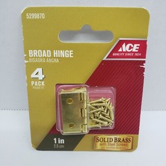 ACE Broad Hinge SOLID BRASS 4 Pack 1″ #5299870