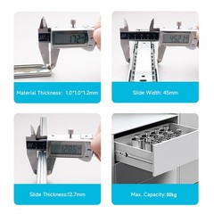 Betesy Hardware Soft Close Drawer Slides 22 Inch 10 Pairs Full Extension Side