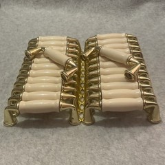 24 used 3 inch avante flare foot hardware white cream ceramic center brass