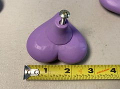 5 Pc Purple Heart W/ Rose Kids Dresser Drawer Pull Handles 2 5/8”