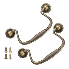 uxcell 2pcs Bail Pull Handle, 4 Inch Drawer 10 cm x 4.9 cm, Bronze