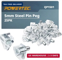 QP1501 5mm Clear Shelf Pegs 25 pcs, Shelf Pins Support Pegs for Shelves