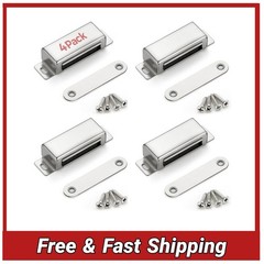 60lbs Magnetic Cabinet Door Catch Heavy Duty Magnet Latch Silver 4 Pack