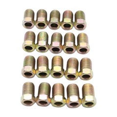 3/8-24 20pc/Set Inline Tube Nuts Finish Gold Zinc Inverted Flare Gold Zinc Fitti