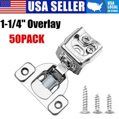 50 Pack 1-1/4″ Overlay Soft Close Face Frame Compact Concealed Cabinet Hinges