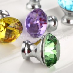 Modern Furniture Drawer Cabinet Knob Diamond Crystal Wardrobe Door Pull Handles