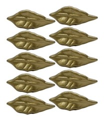 Set of 10 New Antique Bronze Finish Leaf Cabinet Knobs
