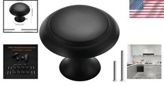 10PCS Round Modern Cabinet Knobs – Elegant Matte Black & Easy Installation