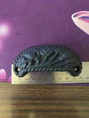 3 Acorn Forged Iron 4″ Cup Handle Drawer Pull Floral Farmhouse Hardware