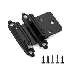 Ravinte 10 Pack 5 Pairs 1/2 inch Overlay Cabinet Hinges Black Semi-Concealed Cup