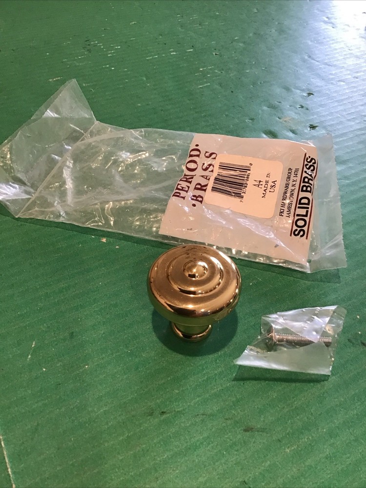 FKI Period Brass Round Cabinet Knob Polished Solid Brass A4 Heavy Large
