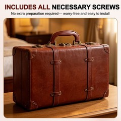 8 Pcs 6.1″ (156mm) Luggage Handle, Dark Brown Gold Base/Black Gold Base