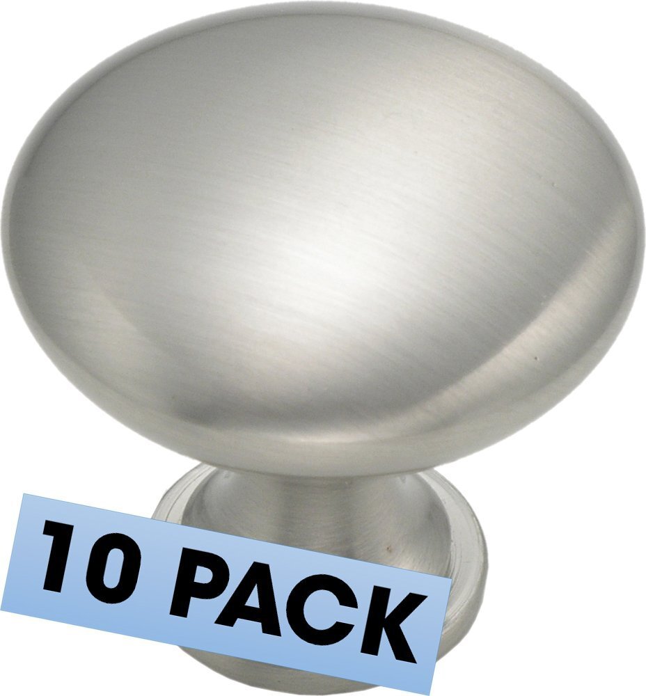 Cabinet Round Knob 1-1/4-inch Diameter Satin Nickel SN Modern Silver