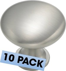 Cabinet Round Knob 1-1/4-inch Diameter Satin Nickel SN Modern Silver