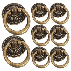 Antique European Style Zinc Alloy Cabinet Pulls Light Brown Durable Round Knobs