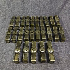 Lot Of 25 Star With Barbwire Handle Antique Brass Western Cabinet Drawer Pull