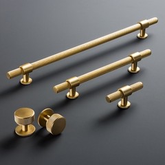 Belgravia Knurled Kitchen Cabinet Round Knob Hook Pull In Satin Brass Lacquered