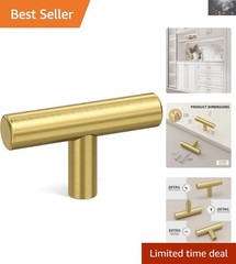 Elegant 2in Gold Drawer Knobs – Brushed Brass Finish for Cabinets & Closets