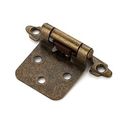 50 Pack (25 Pairs) Antique Brass Kitchen Cabinet Hinges Overlay Self Closing Fac