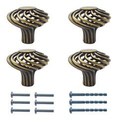 6PCS Round Birdcage Cabinet Knobs 1.8″ Diameter Antique Bronze Iron Single Ho…