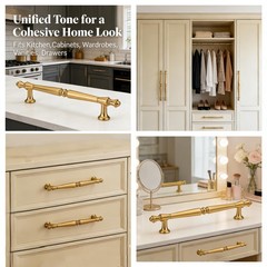 10 Pack 5 Inch Champagne Bronze Cabinet Handles & Drawer Pulls, Brushed Champ…