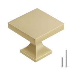 Brushed Brass Gold Square Zinc Alloy Metal Kitchen Cabinet Drawer Knobs 25 PCS