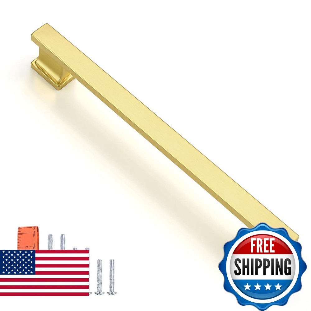 KNOBWELL 20 Pack Brushed Gold Cabinet Pulls 6-3/10 Inch (160mm)