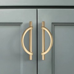 Amerdeco 10 Pack Brushed Gold Cabinet Pulls 5 Inch(128MM) Hole Centers Kitchen C