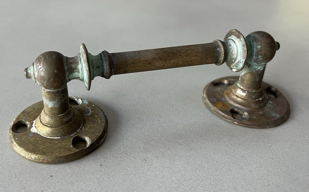 Antique Original Brass Handle Cupboard Door Pull Hardware 16.5cm