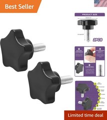 2 Elegant Black M8 x 25mm Star Knobs – Perfect for Hand Tightening Applications