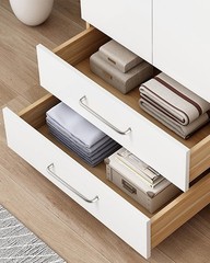 funifiti 5 Pack Chrome & White Cabinet Pulls 7-1/2″ Hole to Hole