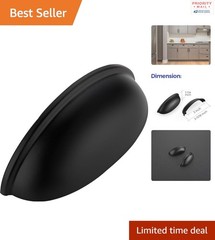 Kitchen Cabinet Pulls 35 Pack 3 Inch Black Cup Handles Durable Pulls for Drawers